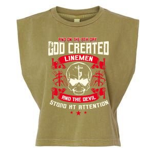 Line Funny Gift Line Worker The 8th Day God Created Line Gift Garment-Dyed Women's Muscle Tee