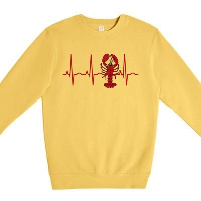 Lobster Funny Gift Lobster Heartbeat Hooded Gift Gift Premium Crewneck Sweatshirt