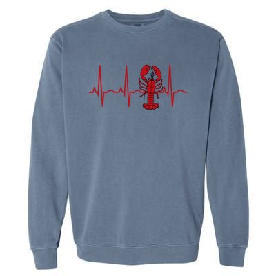 Lobster Funny Gift Lobster Heartbeat Hooded Gift Gift Garment-Dyed Sweatshirt