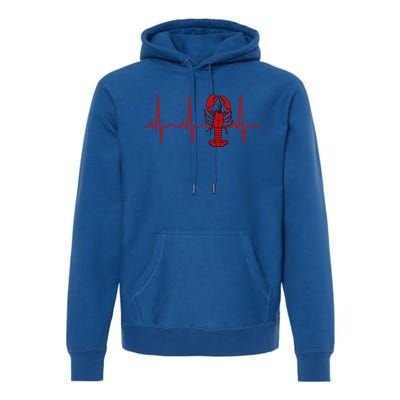 Lobster Funny Gift Lobster Heartbeat Hooded Gift Gift Premium Hoodie