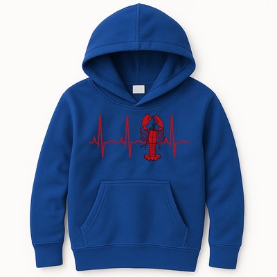 Lobster Funny Gift Lobster Heartbeat Hooded Gift Gift Kids Hoodie
