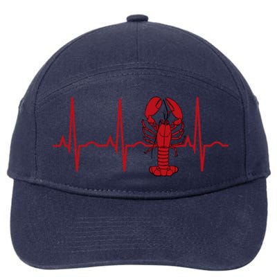 Lobster Funny Gift Lobster Heartbeat Hooded Gift Gift 7-Panel Snapback Hat