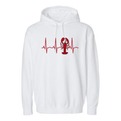 Lobster Funny Gift Lobster Heartbeat Hooded Gift Gift Garment-Dyed Fleece Hoodie