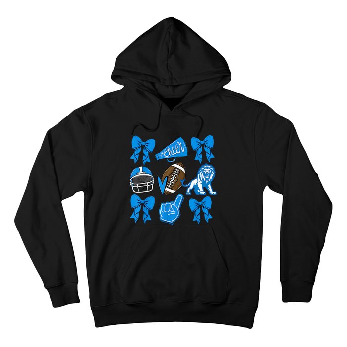 L.I.O.N.S Football Game Day Coquette Lions Bow Hoodie