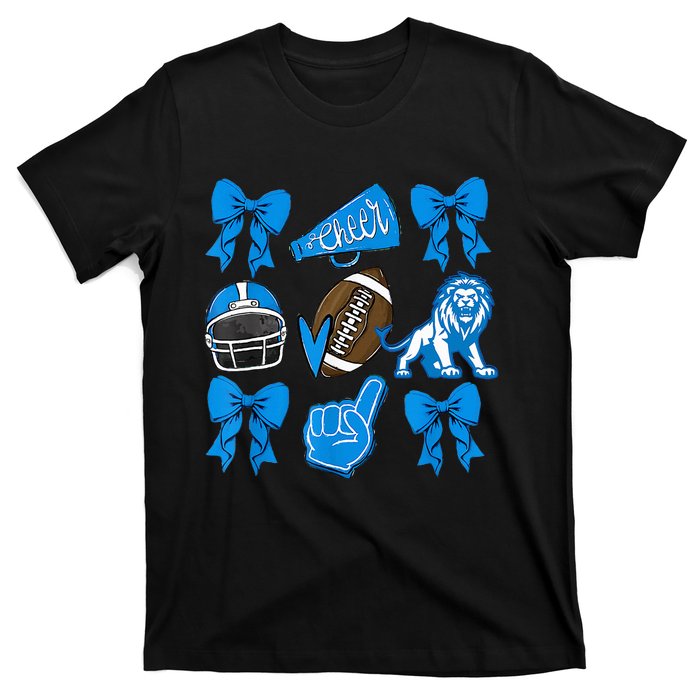 L.I.O.N.S Football Game Day Coquette Lions Bow T-Shirt