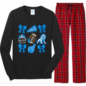 L.I.O.N.S Football Game Day Coquette Lions Bow Long Sleeve Pajama Set