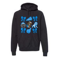 L.I.O.N.S Football Game Day Coquette Lions Bow Premium Hoodie