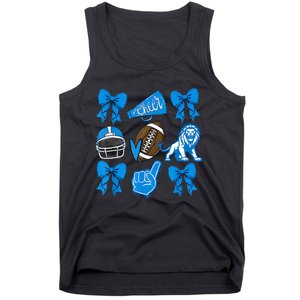 L.I.O.N.S Football Game Day Coquette Lions Bow Tank Top