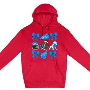 L.I.O.N.S Football Game Day Coquette Lions Bow Premium Pullover Hoodie