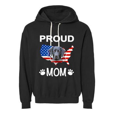 Labrador Funny Gift Labrador Dog Proud Patriot Mom Gift Garment-Dyed Fleece Hoodie