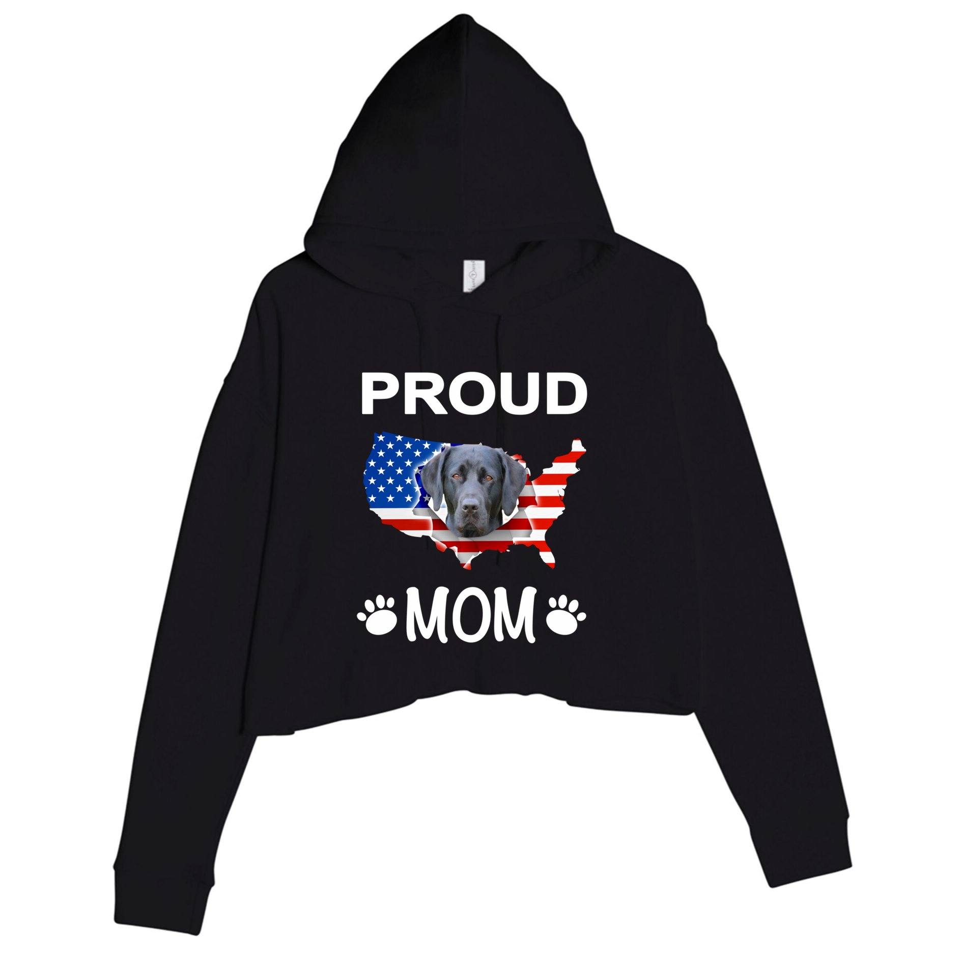 Labrador Funny Gift Labrador Dog Proud Patriot Mom Gift Crop Fleece Hoodie