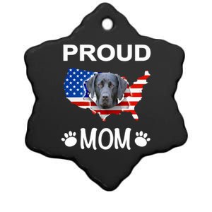 Labrador Funny Gift Labrador Dog Proud Patriot Mom Gift Ceramic Star Ornament