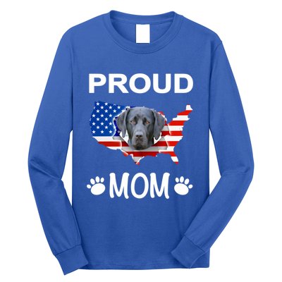 Labrador Funny Gift Labrador Dog Proud Patriot Mom Gift Long Sleeve Shirt
