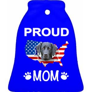 Labrador Funny Gift Labrador Dog Proud Patriot Mom Gift Ceramic Bell Ornament