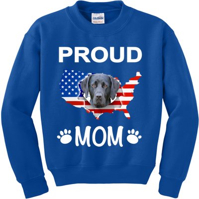 Labrador Funny Gift Labrador Dog Proud Patriot Mom Gift Kids Sweatshirt