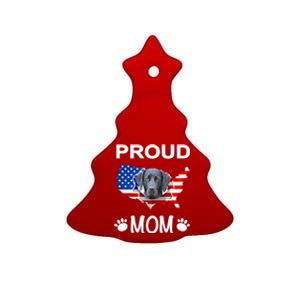 Labrador Funny Gift Labrador Dog Proud Patriot Mom Gift Ceramic Tree Ornament