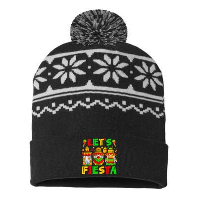 Let's Fiesta Gnome Cinco De Mayo 5th May Mexican Men Women USA-Made Snowflake Beanie