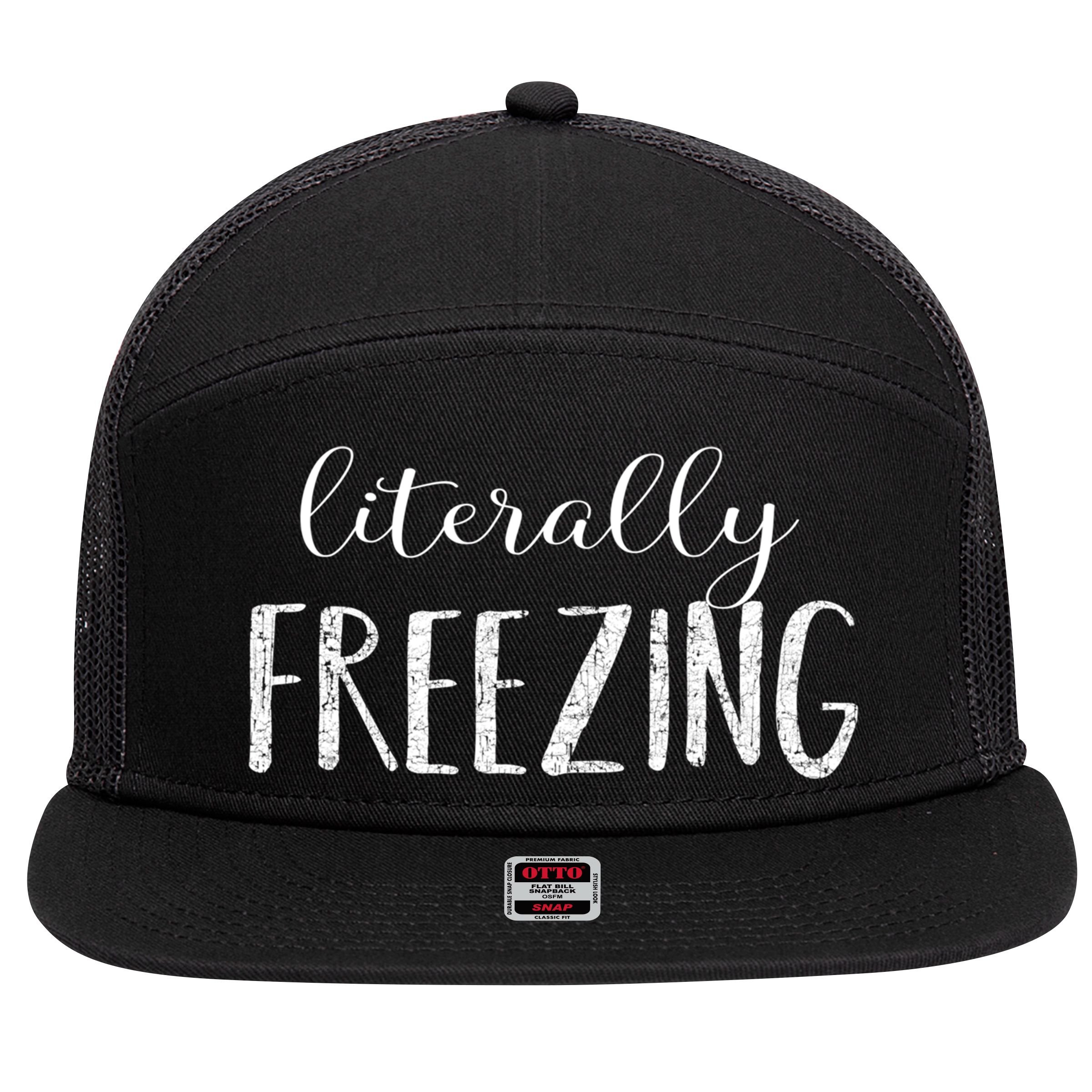 Literally Freezing Gift 7 Panel Mesh Trucker Snapback Hat