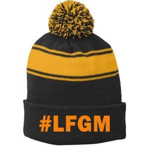 #LFGM Baseball Fan Stripe Pom Pom Beanie