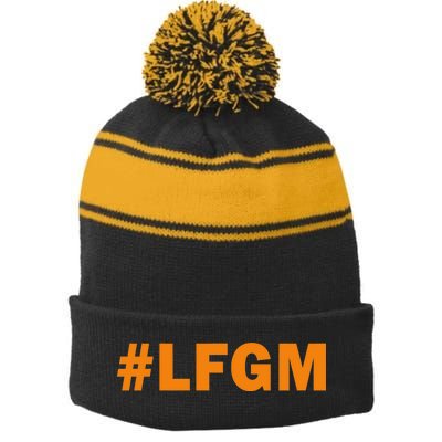 #LFGM Baseball Fan Stripe Pom Pom Beanie