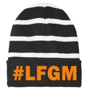 #LFGM Baseball Fan Striped Beanie with Solid Band