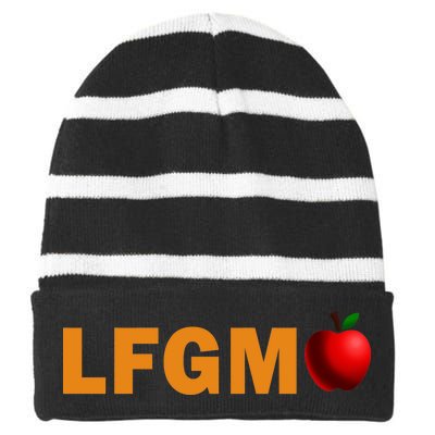 LFGM Teachers Apple Striped Beanie with Solid Band