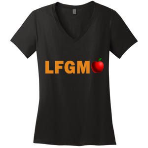 LFGM Teachers Apple Women's V-Neck T-Shirt