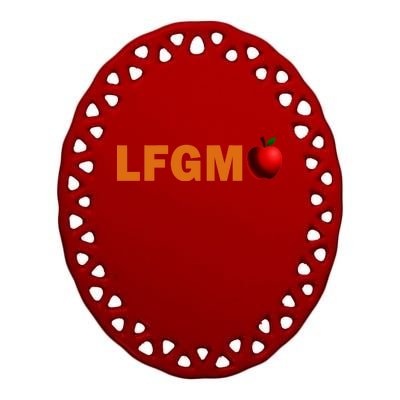 LFGM Teachers Apple Ceramic Oval Ornament