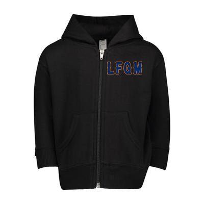 LFGM Vintage Baseball Fans Catchers Pitchers Toddler Zip Fleece Hoodie