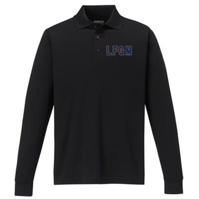 LFGM Vintage Baseball Fans Catchers Pitchers Performance Long Sleeve Polo