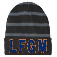 LFGM Vintage Baseball Fans Catchers Pitchers Striped Beanie with Solid Band