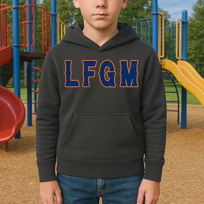 LFGM Vintage Baseball Fans Catchers Pitchers Kids Hoodie