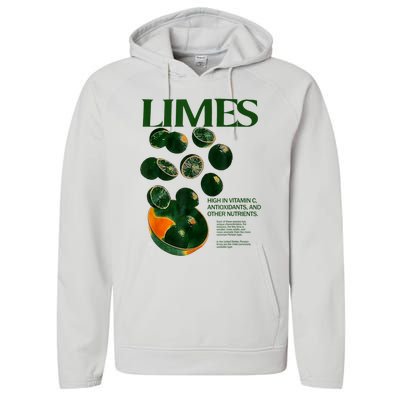 Limes Funny High In Vitamin C Antioxidants Other Nutrients Performance Fleece Hoodie