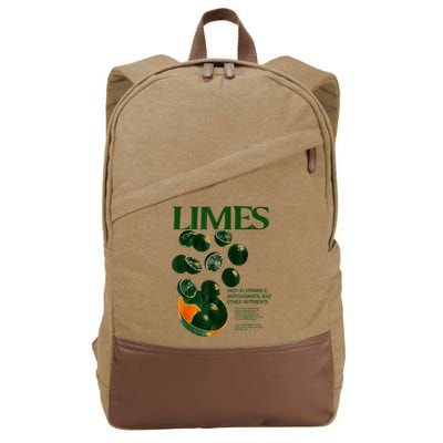 Limes Funny High In Vitamin C Antioxidants Other Nutrients Cotton Canvas Backpack