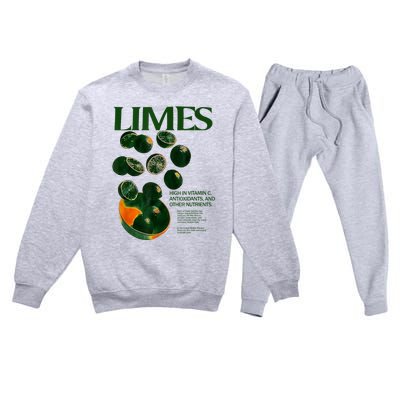 Limes Funny High In Vitamin C Antioxidants Other Nutrients Premium Crewneck Sweatsuit Set