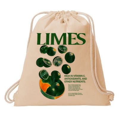 Limes Funny High In Vitamin C Antioxidants Other Nutrients Drawstring Bag