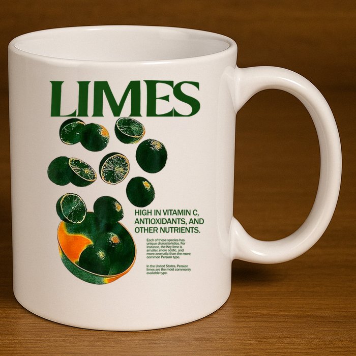 Limes Funny High In Vitamin C Antioxidants Other Nutrients 11oz C Handle Ceramic Mug