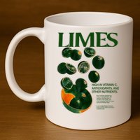 Limes Funny High In Vitamin C Antioxidants Other Nutrients 11oz C Handle Ceramic Mug
