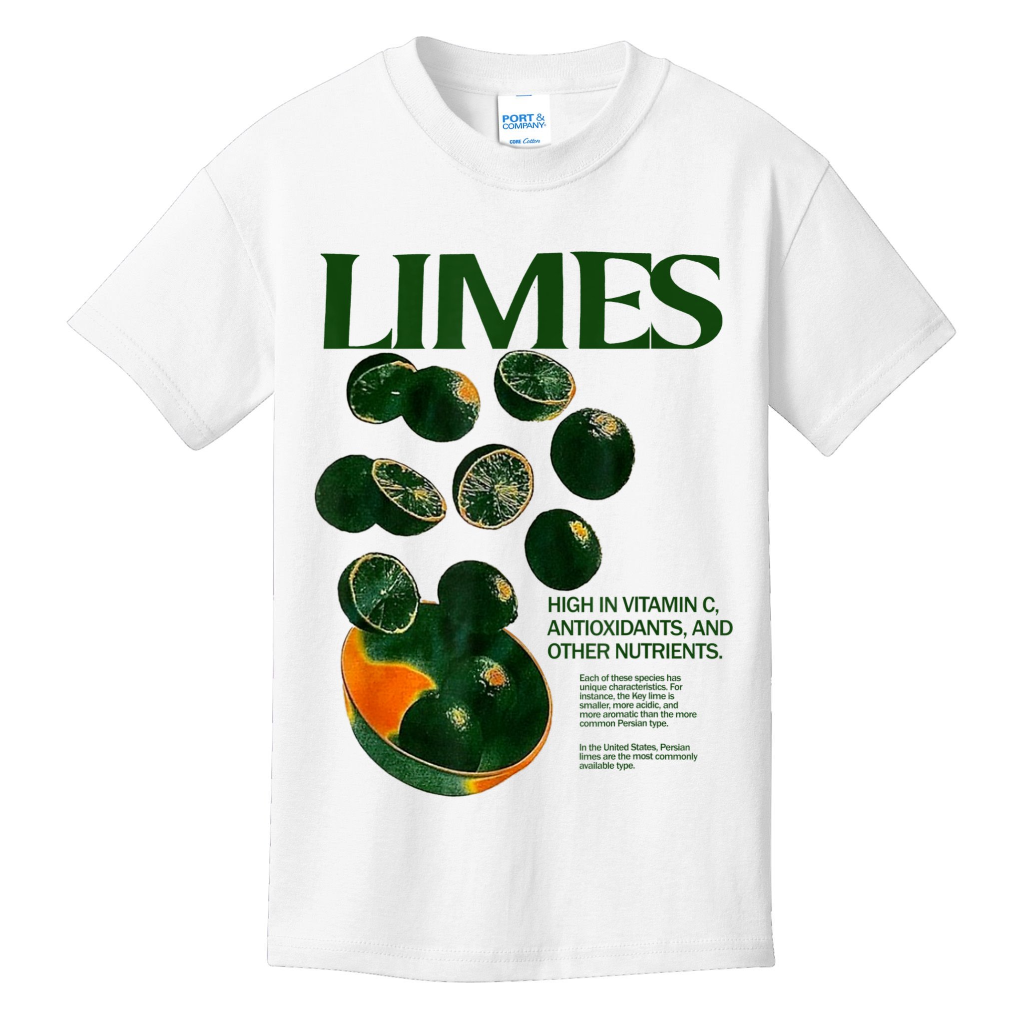 Limes Funny High In Vitamin C Antioxidants Other Nutrients Kids T-Shirt