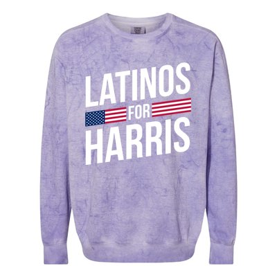 Latinos For Harris 2024 President Kamala Harris 47 Spanish Funny Gift Colorblast Crewneck Sweatshirt