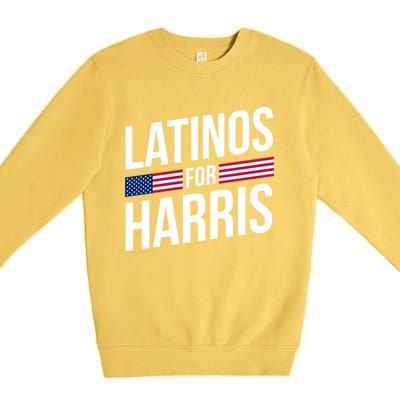 Latinos For Harris 2024 President Kamala Harris 47 Spanish Funny Gift Premium Crewneck Sweatshirt