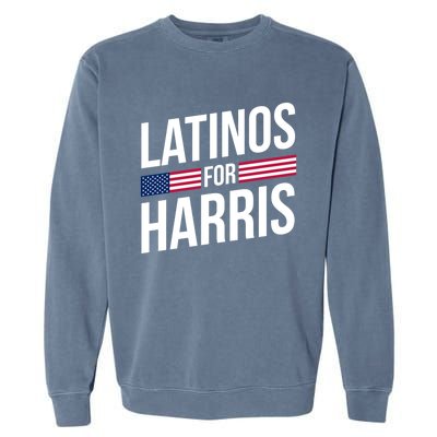 Latinos For Harris 2024 President Kamala Harris 47 Spanish Funny Gift Garment-Dyed Sweatshirt