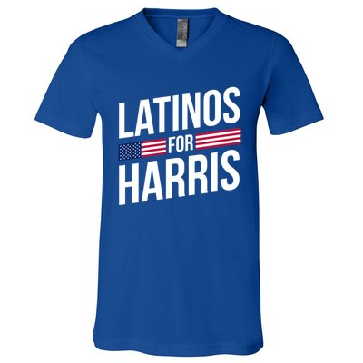 Latinos For Harris 2024 President Kamala Harris 47 Spanish Funny Gift V-Neck T-Shirt