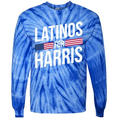 Latinos For Harris 2024 President Kamala Harris 47 Spanish Funny Gift Tie-Dye Long Sleeve Shirt