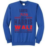 Lgbtq For Harris Walz We Are Not Going Back Gift Tall Sweatshirt