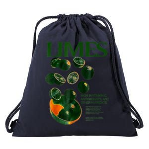 Limes Funny High In Vitamin C Antioxidants Other Nutrients Drawstring Bag