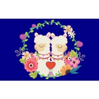 Llama Flowers Heart Alpaca Valentine's Day Gift Bumper Sticker