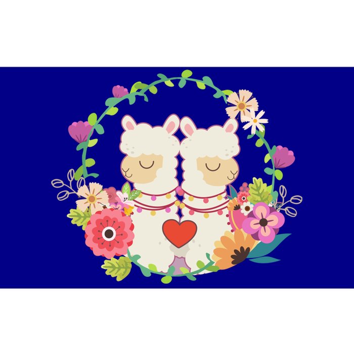 Llama Flowers Heart Alpaca Valentine's Day Gift Bumper Sticker