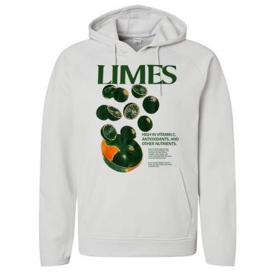 Limes Funny High In Vitamin C Antioxidants Other Nutrients Performance Fleece Hoodie