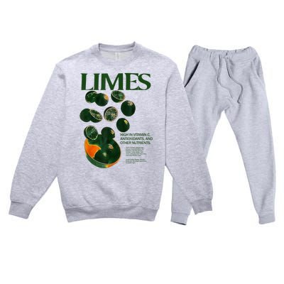 Limes Funny High In Vitamin C Antioxidants Other Nutrients Premium Crewneck Sweatsuit Set